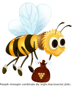 disegno in vettoriale di ape che ruba il miele