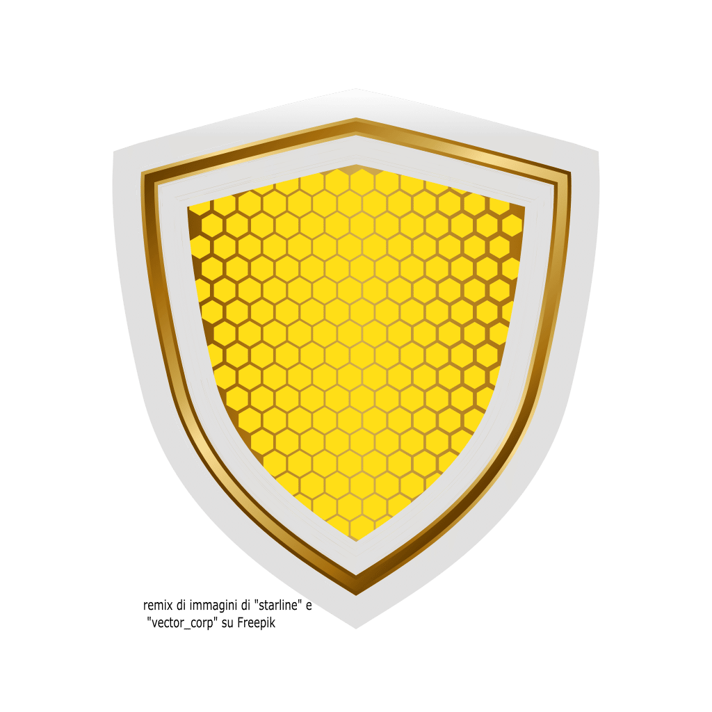 Disegno di un metaforico scudo delle api